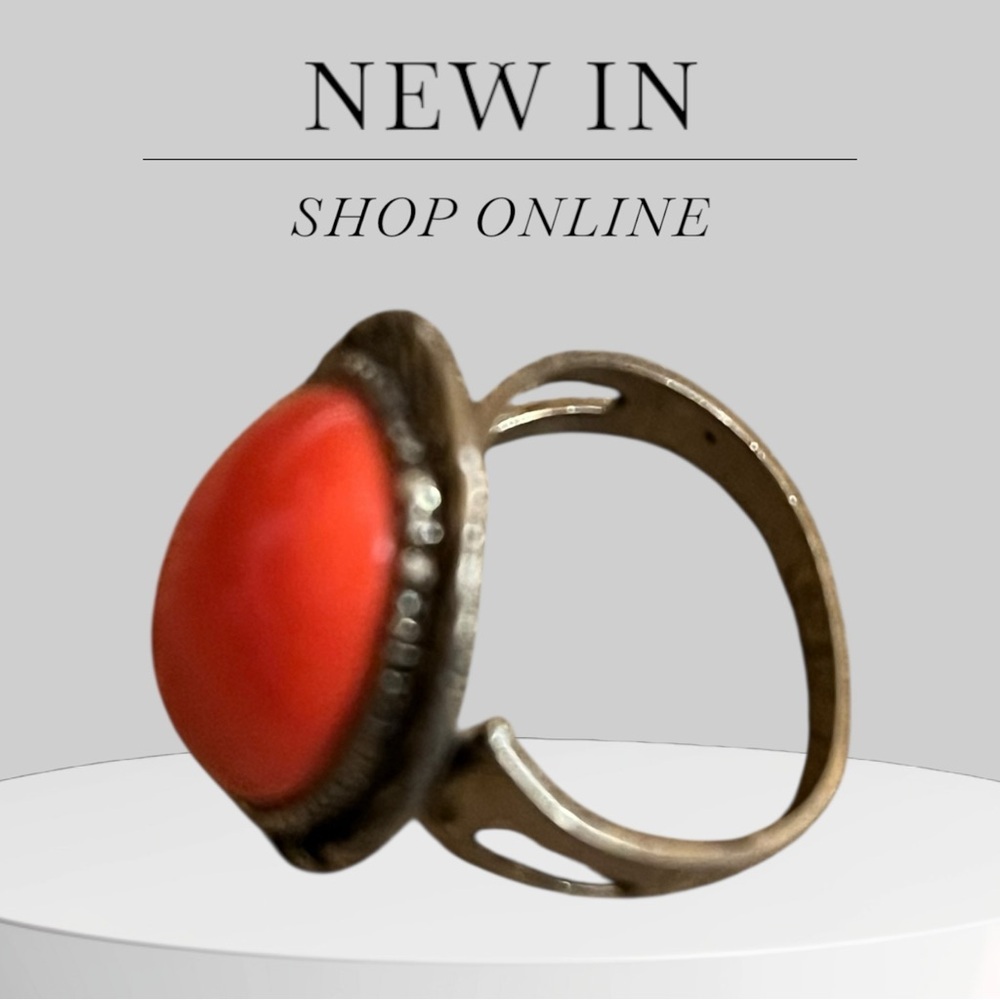Authentic Elegant Coral Ring-Sterling Silver - image 8